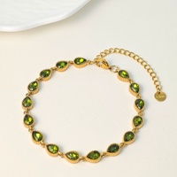 Bracelet en zircon coloré plaqué fer, best-seller européen et américain, pour femme - Luxe léger, ambiance haut de gamme - Coloré