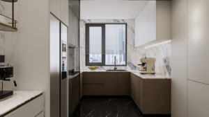 Vendita Diretta dalla Fabbrica: Mobile Angolare da Cucina Personalizzato con Sistema di Ripiani Girevoli, Design Moderno Ecologico e Ignifugo - Product Image 2