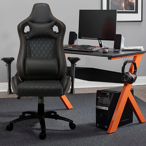 Sedia da Gaming Ergonomica con Schienale Alto, Comoda Poltrona da <span class=keywords><strong>Ufficio</strong></span> Reclinabile in Pelle con Base in Metallo Resistente in Offerta - Product Image 5
