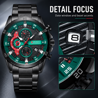 Montre à quartz pour homme en acier inoxydable, étanche, style sport et antique, cadran à motif de pièce de monnaie avec date et trois aiguilles