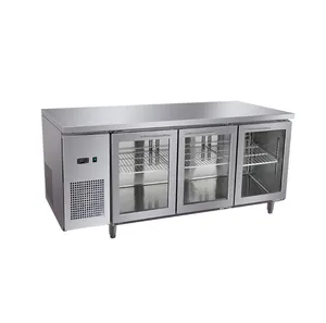 3 Door Commercial Refrigerator Under Working Table Refrigerator Undercounter Chiller