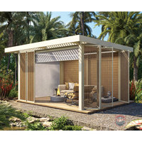 Pérgola de Aluminio de Lujo con Techo de Lamas Impermeables, Gazebo Eléctrico con Lamas Ajustables, Pérgola Bioclimática de Aluminio para Jardín