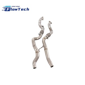 ท่อดาวน์ไปป์แบบตรงสำหรับ Porsche Cayenne 958 3.6L V6 ปี 2015-2018, ท่อไอเสียเทอร์โบ T304 SS  ท่อไอเสียแบบเฮดเดอร์ - Product Image 4