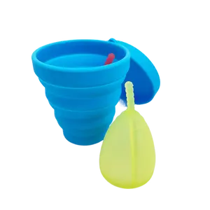 친환경 재사용 무료 코파스 생리 실리콘 세트 여성기 생리컵 실리콘 컵 생리컵