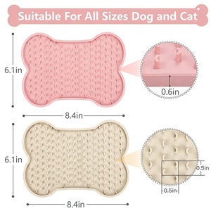 Neue bunte Knochen form benutzer definierte Haustier Lick Pads Silikon Katzenfutter Slow Feeder Erdnuss butter Silikon Hund Lick Mat für Katzen - Product Image 2