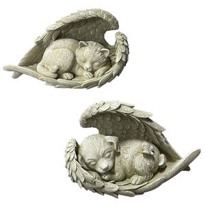 Scultura in resina creativo angelo cane gatto decorazione pet lapide commemorativa pietra decorazione della casa - Product Image 1
