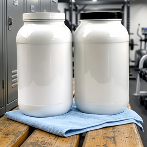 3L PET浅白色蛋白粉罐，oem塑料罐 - Product Image 1