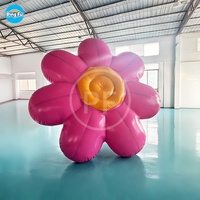 Ballon gonflable de fleur de PVC de décoration de partie gonflable blanche rose personnalisée de couleur pour la publicité