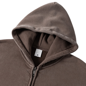 Sweat-shirt à capuche zippé en molleton bouclette 460 g/m² personnalisé, 100 % coton, délavé à l'acide, style streetwear oversize, vente en gros - Product Image 1