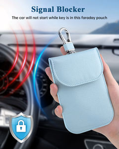 Sac Faraday en cuir PU, pochette porte-clés de voiture Faraday protecteur Signal de téléphone portable bloquant l'étui portefeuille de clé de voiture <span class=keywords><strong>anti</strong></span>-<span class=keywords><strong>piratage</strong></span> - Product Image 2