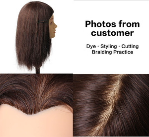 Vente en gros de coiffure naturelle russe commune vrais cheveux équipement de boxe Mannequin homme formation tête pratique maquillage - Product Image 5