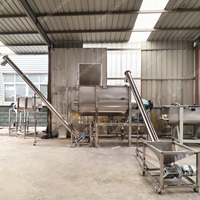 Mélangeur horizontal à double vis de 500 l, mélangeur à ruban en acier inoxydable, machine à mélanger la poudre de poulet