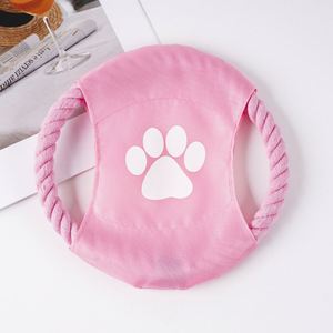 Custom Logo Printed Interactive Cleaning Teeth Pet <b>Frisbee</b> Chewing Toy <b>for</b> <b>Dogs</b> and Cats Made of Cotton Household Use - Product Image 4
