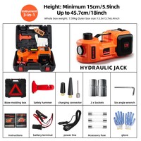 Kit de Gato Hidráulico Eléctrico para Automóvil de 5 Toneladas y 12V con Inflador de Neumáticos, Gatos Eléctricos para Automóvil de 5T y 12V