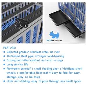 Gabbia per Cani Multifunzionale Pieghevole in Acciaio Inox per Interni ed Esterni, Kennel per Animali di Piccola e Media Taglia - Product Image 4