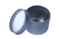Boîte en étain de qualité alimentaire avec fenêtre transparente, couvercle à vis, surface brillante, impression offset, pour échantillons de gâteaux et petits articles