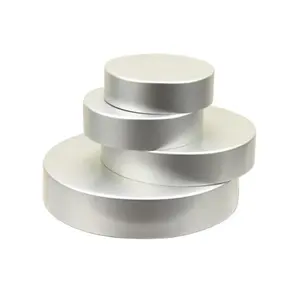 Silver Lid Closure Continuous Thread 38mm 48mm 53mm 58mm 63mm Metal Aluminium Screw Caps / Lids