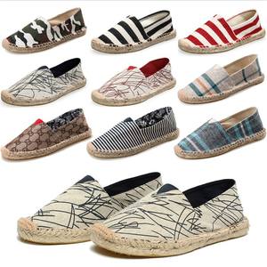 Canvas Slip-On Shoes Striped Flat <b>Heel</b> Lightweight Casual Wear For Adults - Product Image 3