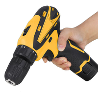 Ensemble de tournevis sans fil 12V haute puissance, double usage, jaune, batterie rechargeable, OEM personnalisable, 30 Nm max, construction