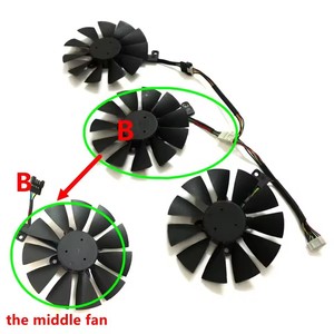 T129215SU, GPU VGA คูลเลอร์,พัดลมกราฟิกสำหรับ ASUS STRIX GTX1080 <span class=keywords><strong>GTX980ti</strong></span> GTX1080Ti GTX1070 GTX1060 GTX1070Ti การ์ด - Product Image 3
