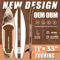 Planche de paddle gonflable en gros, planche de SUP gonflable Drop Stitch avec impression chat, planche de surf pour distributeur