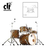 Hochwertiges PVC-Wrap-Drumkit Professionelles Percussion-Instrument für Band-Auftritte Heimpraxis Musikunterricht