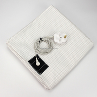 Drap de lit conducteur avec grille de mise à la terre, 10 % fibres d'argent, tissu en coton, literie de sommeil connectée à la terre