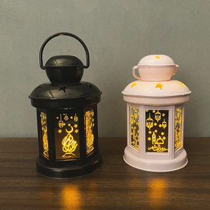 Lanterne à bougie DAMAI pour le Ramadan, lanterne en plastique LED Eid Mubarak, lanternes Ramadan Mubarak, décorations de lune et d'étoile, lumières du Ramadan - Product Image 3