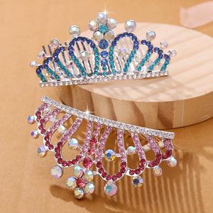 Moda bambini corona diadema <span class=keywords><strong>bambina</strong></span> <span class=keywords><strong>principessa</strong></span> pettine per capelli compleanno Performance in lega di cristallo - Product Image 3