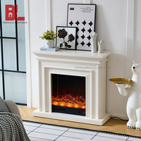 Cheminée électrique décorative moderne F-655SS en bois imitation français avec insert chauffant électrique intégré