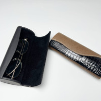 Ensemble d'échantillons de cuir de luxe gratuit, sacs et pochettes multicolores, cuir véritable de qualité supérieure, boîte de rangement artisanale, étui à lunettes de soleil