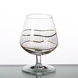 Elegant Hand Cut Glass <b>Wine</b> <b>Goblets</b> Set Of 3 Gold Rimmed Round Design For Party - Product Image 5