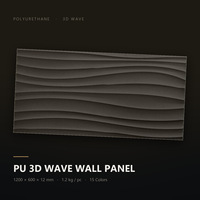 Panel Dinding Dekoratif Pu Wave Polyurethane Board 1200x600mm B2 Tahan Api Warna Kustom Dekorasi Dalam Ruangan Grosir