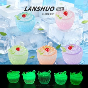 ชุดเครื่องประดับเรซิ่น Lanshuo รูปแก้วสมูทตี้สตรอว์เบอร์รีจิ๋ว DIY สำหรับตกแต่งโต๊ะทำงาน พวงกุญแจ และเคสโทรศัพท์ - Product Image 3