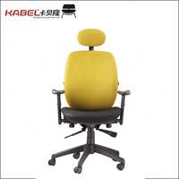 Chaises de bureau en maille jaune à dossier haut avec appui-tête Kabel Wholesale