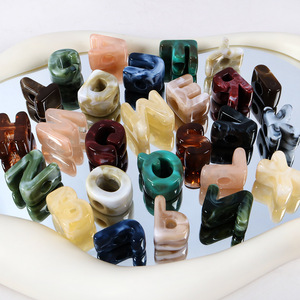 Wholesale English <b>Letter</b> Large Hole Macaron Acrylic Bead Mix Hand-strung Straight Hole Loose Beads Phone Chain Accessories - Product Image 5