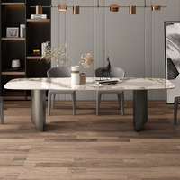 Table à manger en céramique résistante aux rayures, taille client, 2,8 m, table à manger moderne avec 12 chaises