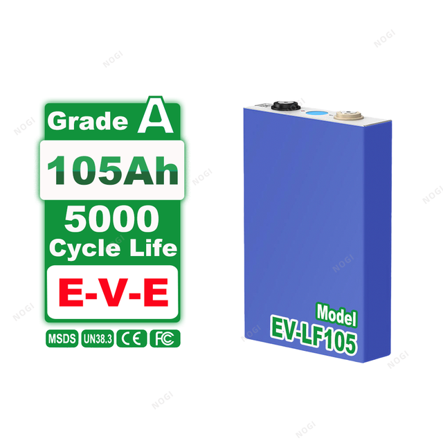 Grade A LF105 3.2V 105Ah LFP Battery Cell 3C Peak Discharge High Power Lithium Iron Phosphate Cell for EV ESS Robot Industrial