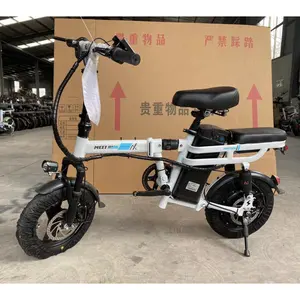 Sepeda listrik lipat 2 kursi untuk mode, sepeda listrik lipat dewasa dengan baterai dapat dilepas desain populer