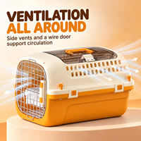 Cage de transport portable pour chat en PP respirant avec porte en fer et fenêtre de toit, grande capacité, charge maximale 10 kg