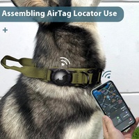 Laisse réglable en nylon pour chien Collier tactique pour animal de compagnie Rubans de style simple Solide Anti-casse Antidéflagrant pour AirTag Locator