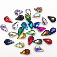Lan Guang Vente en gros Strass en cristal goutte d'eau 5*8mm à dos pointu, perles fantaisie en verre de haute qualité sans nickel pour ongles