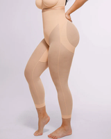 Legging Capri Gainant Taille Haute en Maille Effet Ventre Plat et Remonte-Fesses pour Femme