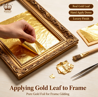 8*8CM 25 PCS/PACK Feuille d'or véritable 24 k meubles en feuille d'or véritable 24 carats feuille d'or pour les soins de la peau feuille d'or comestible 24 k