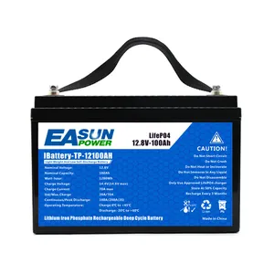 Easun Fabriek 12V 100ah Lithium Ijzerfosfaat Batterij Lifepo4 100ah 1,2kwh Lifepo4 Batterij Met Lcd-Display