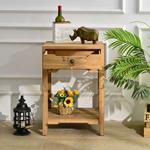 Meuble de rangement en bois INNOVA Home, style farmhouse et hôtel, pour salon et chambre, avec tiroir et étagère - Product Image 2