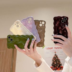 Coque pour iPhone 16, luxe, mignonne, texture ondulée, antichoc, coque de téléphone portable pour iPhone 13 14 15 16 Pro Max pour iPhone 16 - Product Image 1