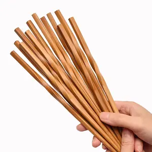 Bamboo Wooden Tableware Hotel Bamboo Japanese Pointed Chopsticks Carbonized Chopsticks 24cm Fried Dough Twist Bamboo Chopsticks