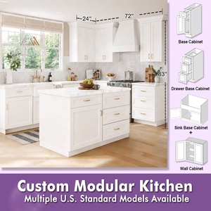 American Style White Shaker Kitchen Cabinets | RTA Kitchen Cabinets Solution | USA Warehouse Kitchen Cabinet Base And Wall Units - Product Image 6
