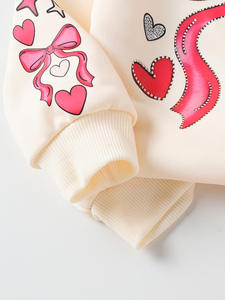 Nuovo Completo Casual Autunnale per Ragazze, Due Pezzi, Gilet a Maniche Lunghe Color Albicocca con Pantaloni Rosa - Product Image 4